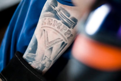 Kemppi tattooed on the arm