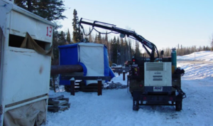 Figure 2: A welding tent provides protection from the wind and rain.